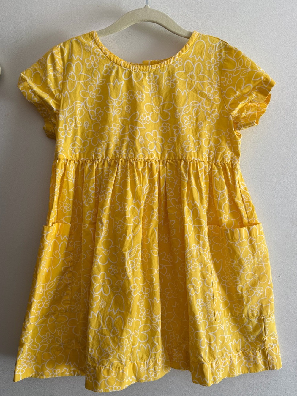 Hanna Andersson Yellow Floral Pocket Dress